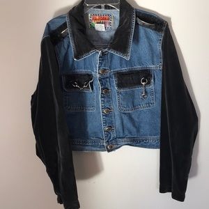 VINTAGE DENIM JACKET WITH MOTLEY CRUE APPLIQUÉ